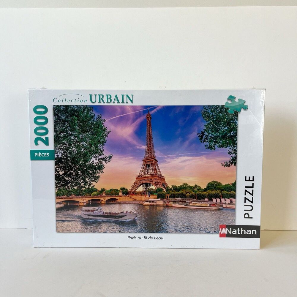 Nathan Puzzle 2000 Pieces Paris au Fil de l'eau Eiffel Tower 14+ New Sealed